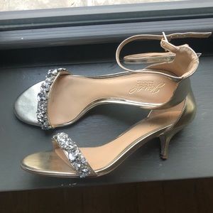 Jewel Badgley Mischka Kitten Heel Strappy Sandal